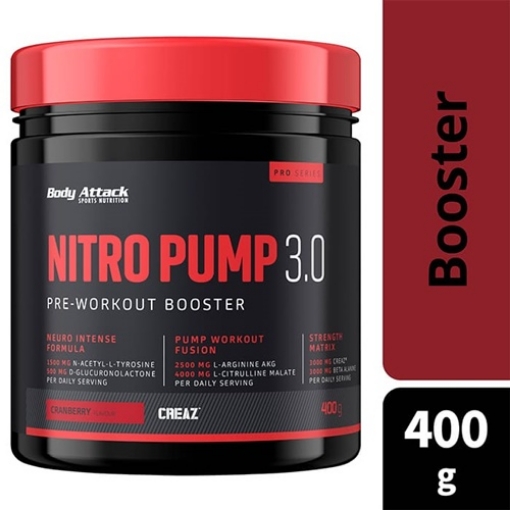 Billede af NITRO PUMP 400G - FERSKEN OG PASSIONSFRUGT BODY ATTACK