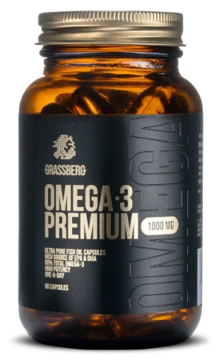 Billede af Grassberg Omega 3 Premium 1000mg - 60 Kapsler - Naskor